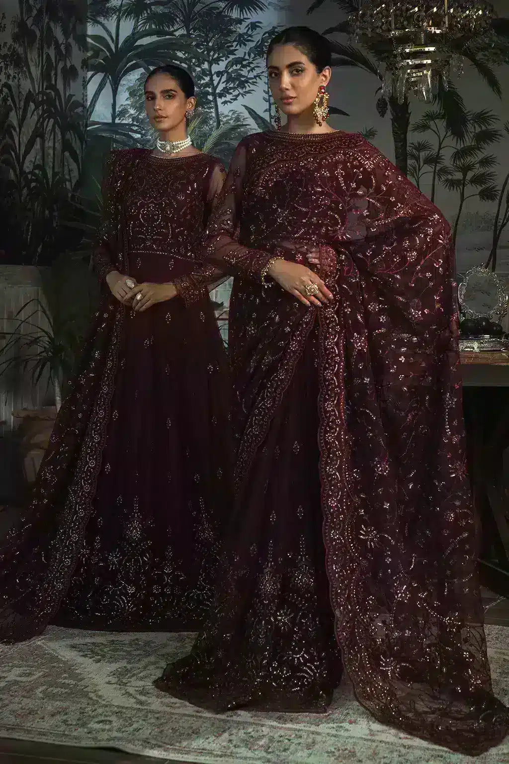 Zarif | LA ROSELLA Formals | ZLR 06 CARMINE - by - Libasekhas UK - Registered Vendor of : Zarif - 100% Original Designer Dresss