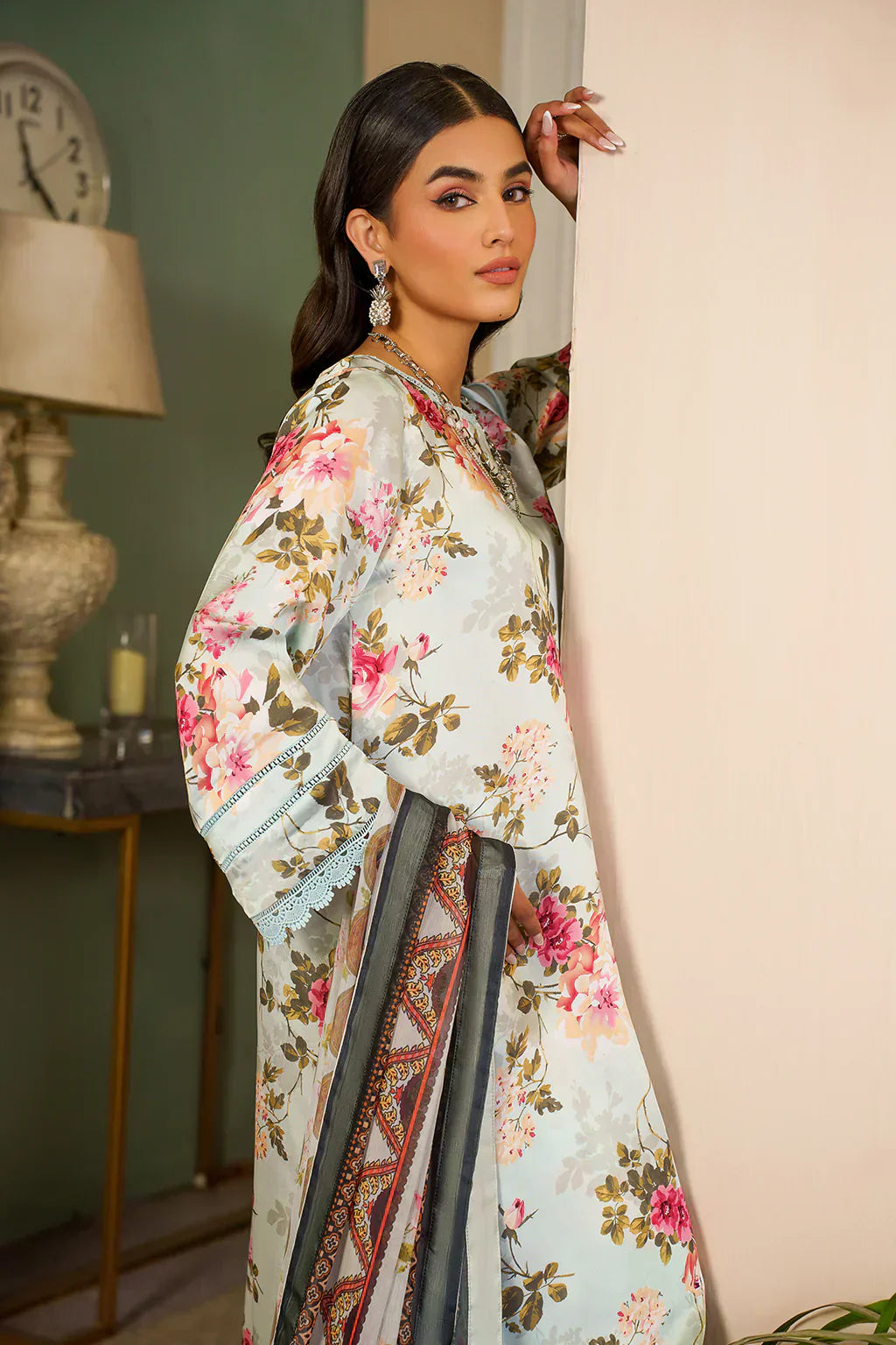 Zarif | Prints 24 | ZSP 02 AQUA - by - Libasekhas UK - Registered Vendor of : Zarif - 100% Original Designer Dresss