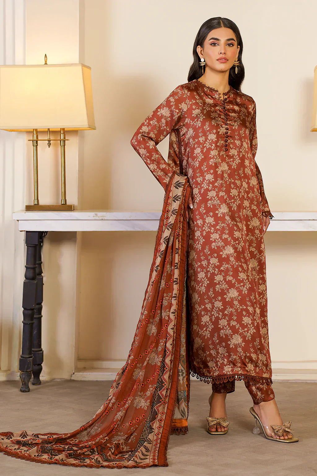Zarif | Prints 24 | ZSP 06 BRONZE - by - Libasekhas UK - Registered Vendor of : Zarif - 100% Original Designer Dresss