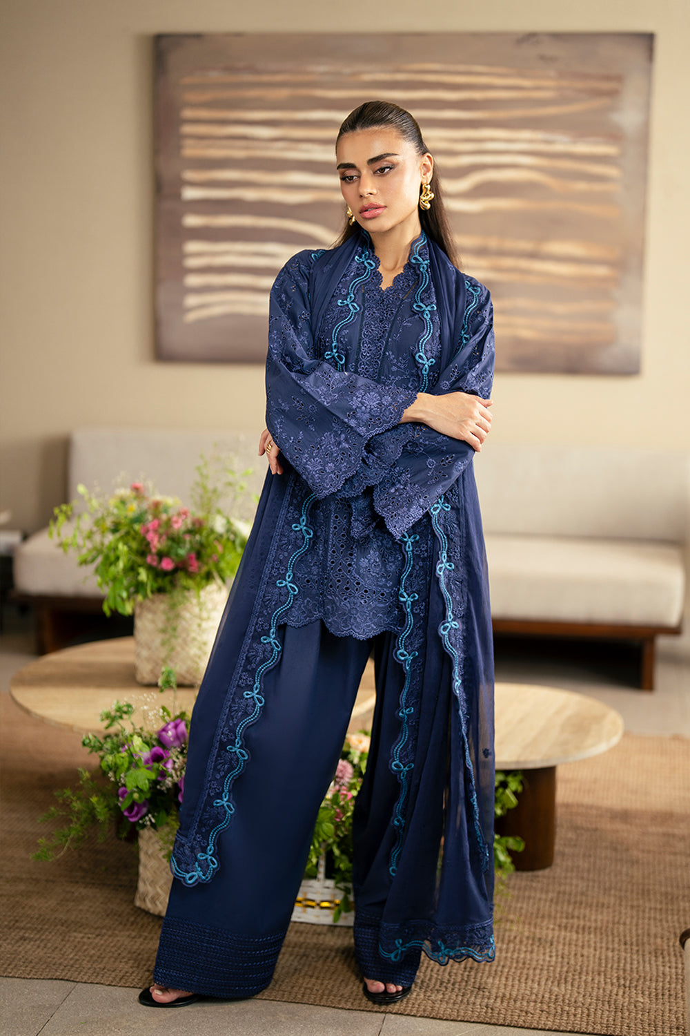 Azure | Luxury Lawn 26 | Sapphire Veil - by Libasekhas UK - Registered Vendor of : Azure - 100% Original Designer Dress