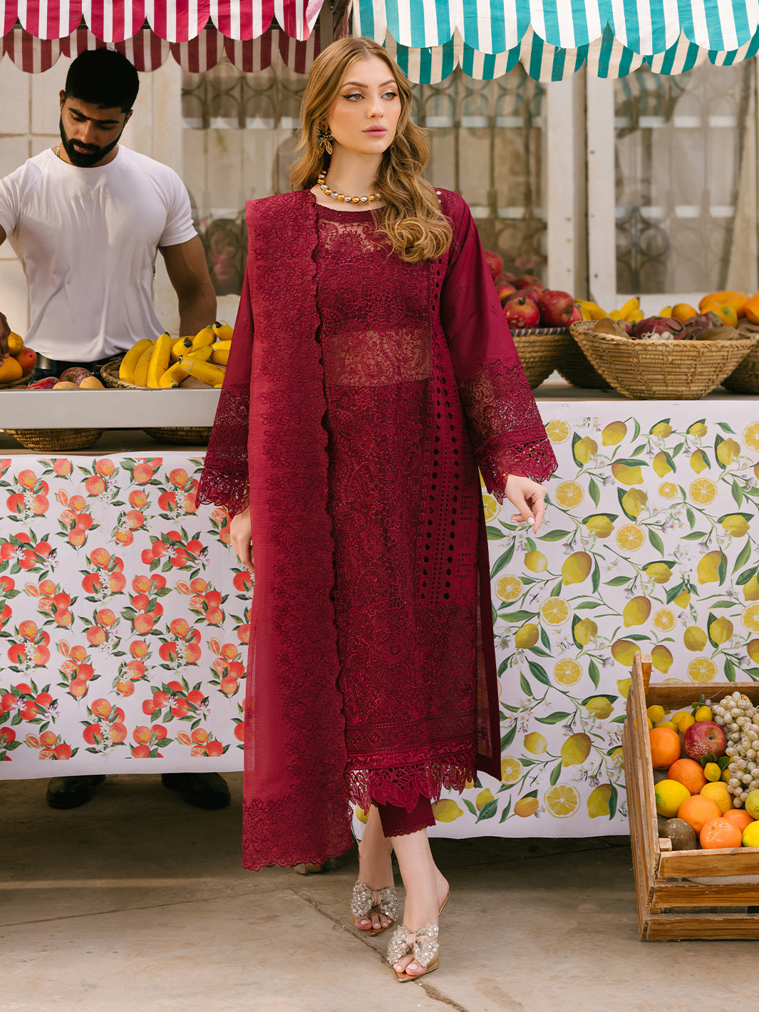 Mahnur | Mahrukh Eid Edit 24 | SCARLET DREAM - by - Libasekhas UK - Registered Vendor of : Mahnur - 100% Original Designer Dresss