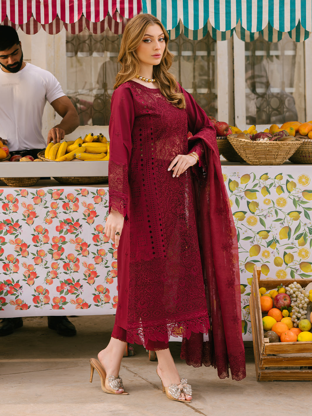 Mahnur | Mahrukh Eid Edit 24 | SCARLET DREAM - by - Libasekhas UK - Registered Vendor of : Mahnur - 100% Original Designer Dresss