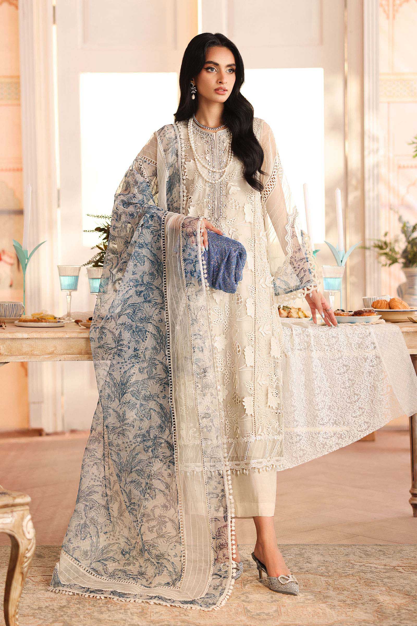 Maria B | Pre Fall Dresses | 3 Piece Embroidered Organza Suit CC - by Libasekhas UK - Registered Vendor of : Maria B - 100% Original Designer Dress