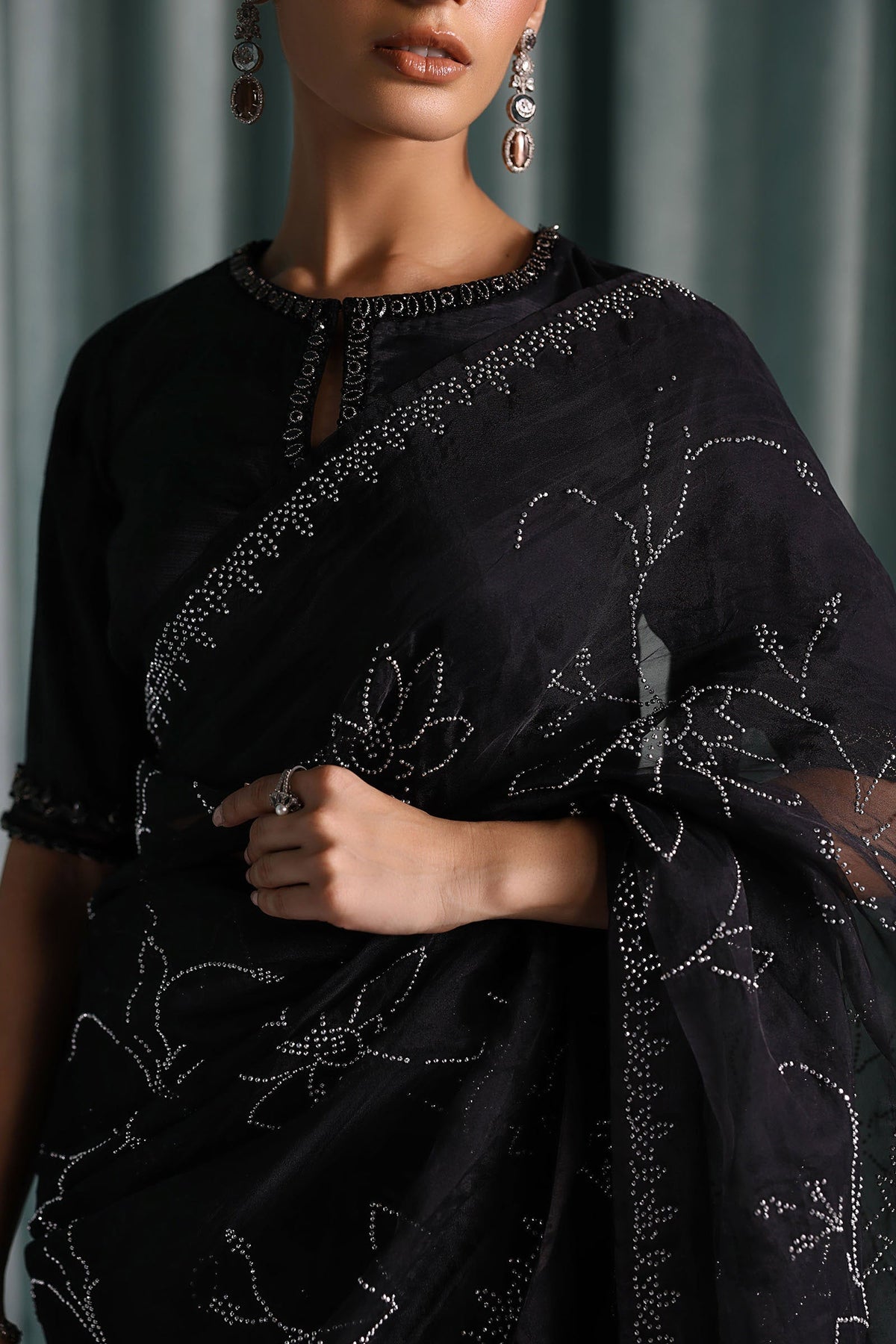 Maria B | Luxury Formals Pre Fall | SF-PF26-02-Black - by Libasekhas UK - Registered Vendor of : Maria B - 100% Original Designer Dress