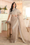Maria B | Pre Fall Dresses | Embroidered Raw Silk Saree II - by Libasekhas UK - Registered Vendor of : Maria B - 100% Original Designer Dress