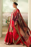 Maria B | Pre Fall Dresses | 3 Piece Embroidered Bamber Raw Silk Suit Carrot Pink - by Libasekhas UK - Registered Vendor of : Maria B - 100% Original Designer Dress