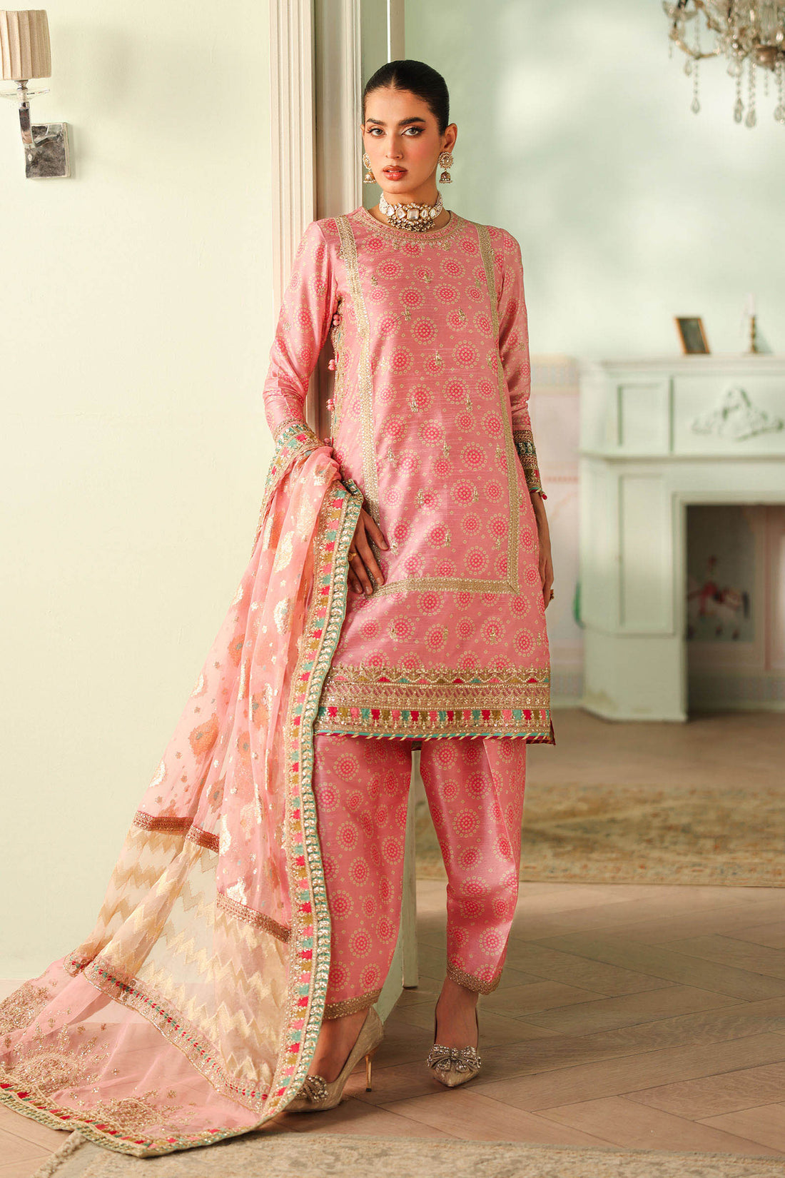Maria B | Pre Fall Dresses | 3 Piece Embroidered Raw Silk Suit JJ - by Libasekhas UK - Registered Vendor of : Maria B - 100% Original Designer Dress
