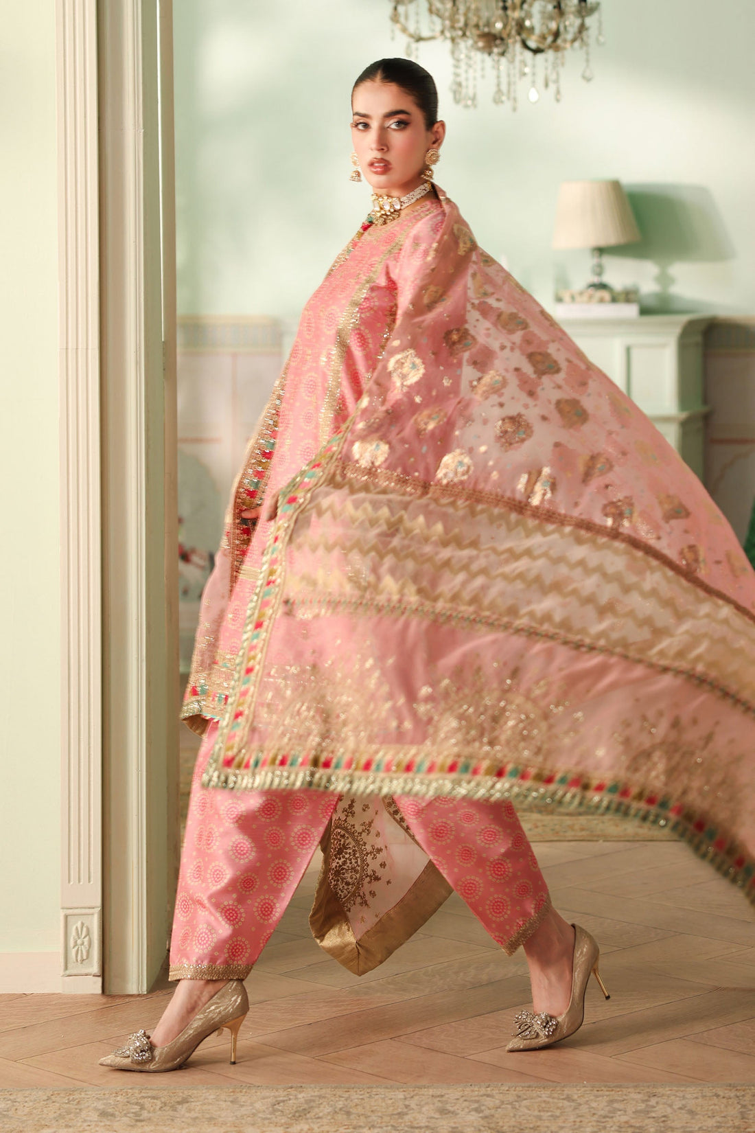 Maria B | Pre Fall Dresses | 3 Piece Embroidered Raw Silk Suit JJ - by Libasekhas UK - Registered Vendor of : Maria B - 100% Original Designer Dress