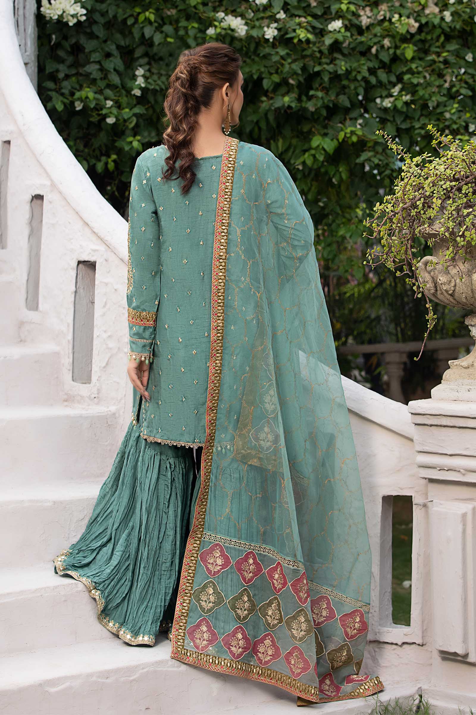 Maria B | Luxury Formals | SF-EA23-18R1-Ferozi - by Libasekhas UK - Registered Vendor of : Maria B - 100% Original Designer Dress