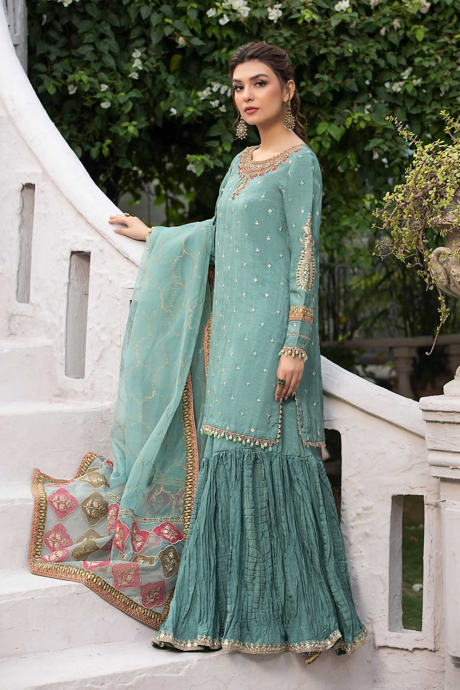 Maria B | Luxury Formals | SF-EA23-18R1-Ferozi - by Libasekhas UK - Registered Vendor of : Maria B - 100% Original Designer Dress