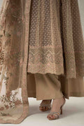 Maria B | Pre Fall Dresses | 3 Piece Embroidered Organza Suit Beige - by Libasekhas UK - Registered Vendor of : Maria B - 100% Original Designer Dress