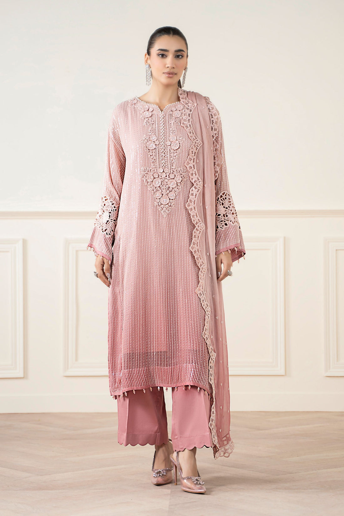 Maria B | Pre Fall 25 | Chiffon Suit 08 - by Libasekhas UK - Registered Vendor of : Maria B - 100% Original Designer Dress