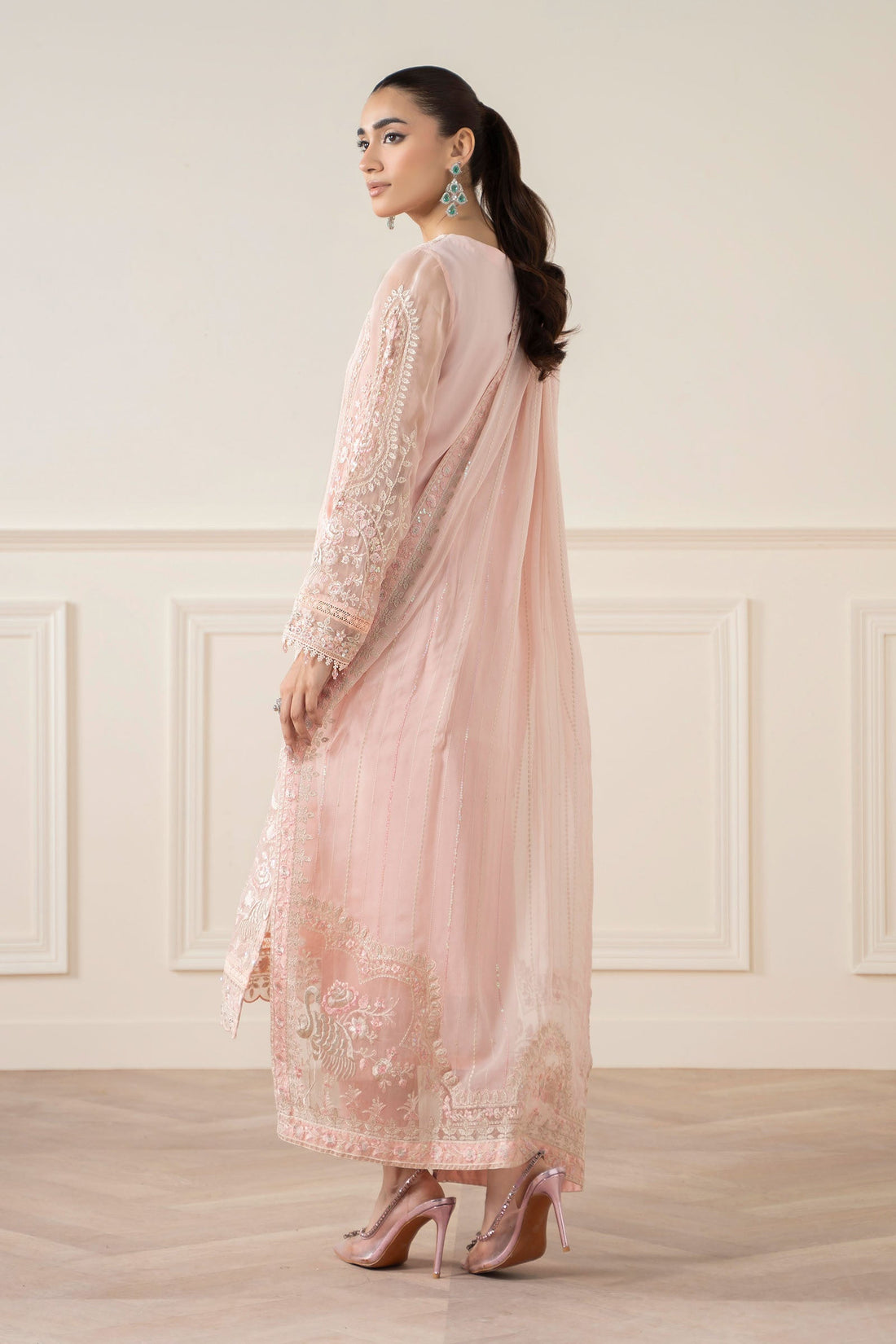 Maria B | Pre Fall Dresses | 3 Piece Embroidered Chiffon Suit OO - by Libasekhas UK - Registered Vendor of : Maria B - 100% Original Designer Dress