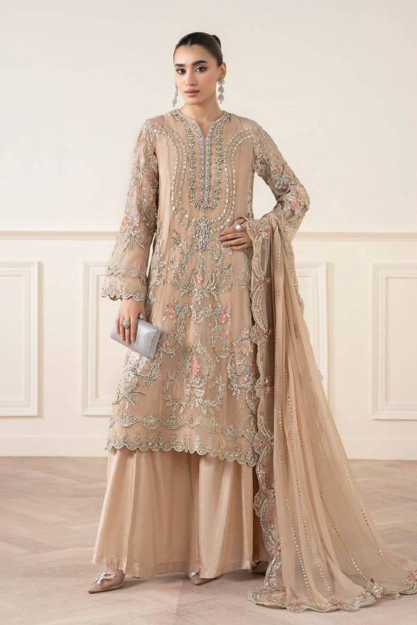 Maria B | Pre Fall Dresses | 3 Piece Embroidered Chiffon Suit Skin - by Libasekhas UK - Registered Vendor of : Maria B - 100% Original Designer Dress