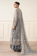 Maria B | Pre Fall Dresses | 3 Piece Embroidered Organza Suit Gray - by Libasekhas UK - Registered Vendor of : Maria B - 100% Original Designer Dress