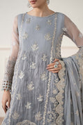 Maria B | Pre Fall Dresses | 3 Piece Embroidered Organza Suit Gray - by Libasekhas UK - Registered Vendor of : Maria B - 100% Original Designer Dress