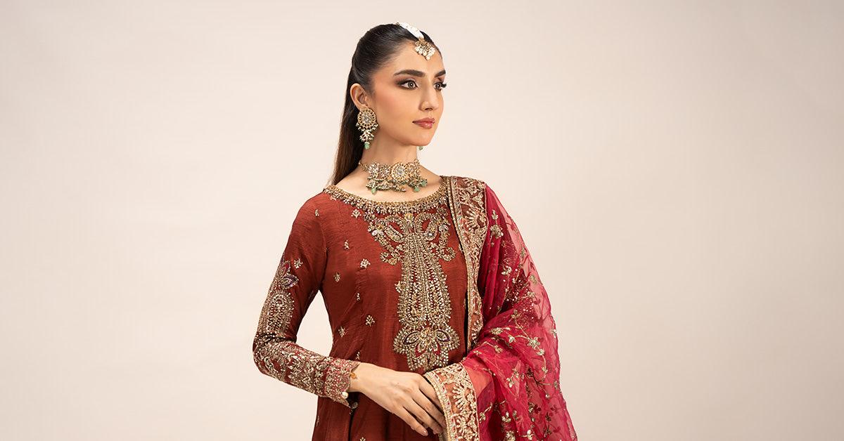 Maira B | Ready to Wear | SF-EF25-02 - by - Libasekhas UK - Registered Vendor of : Maria B - 100% Original Designer Dresss