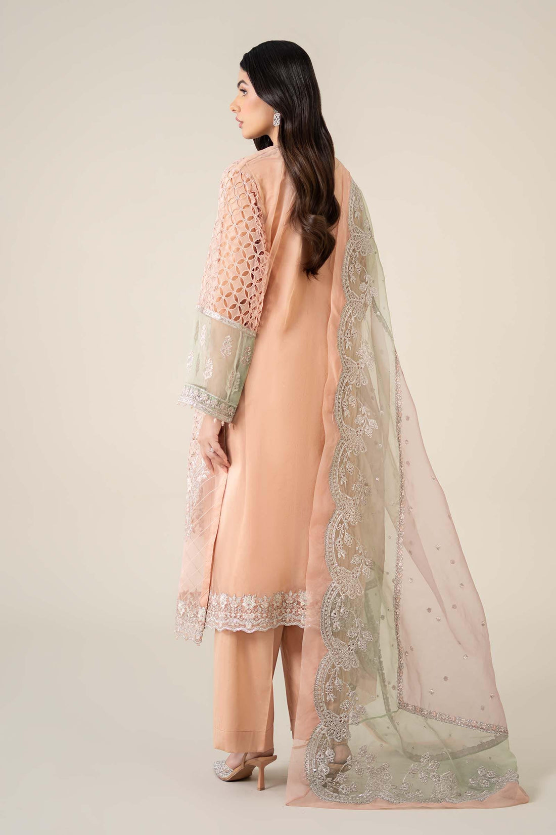Maria B | Pre Fall 25 | Organza Suit 18 - by Libasekhas UK - Registered Vendor of : Maria B - 100% Original Designer Dress