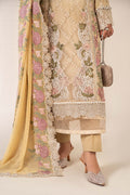 Maria B | Pre Fall Dresses | 3 Piece Embroidered Chiffon Suit Yellow - by Libasekhas UK - Registered Vendor of : Maria B - 100% Original Designer Dress