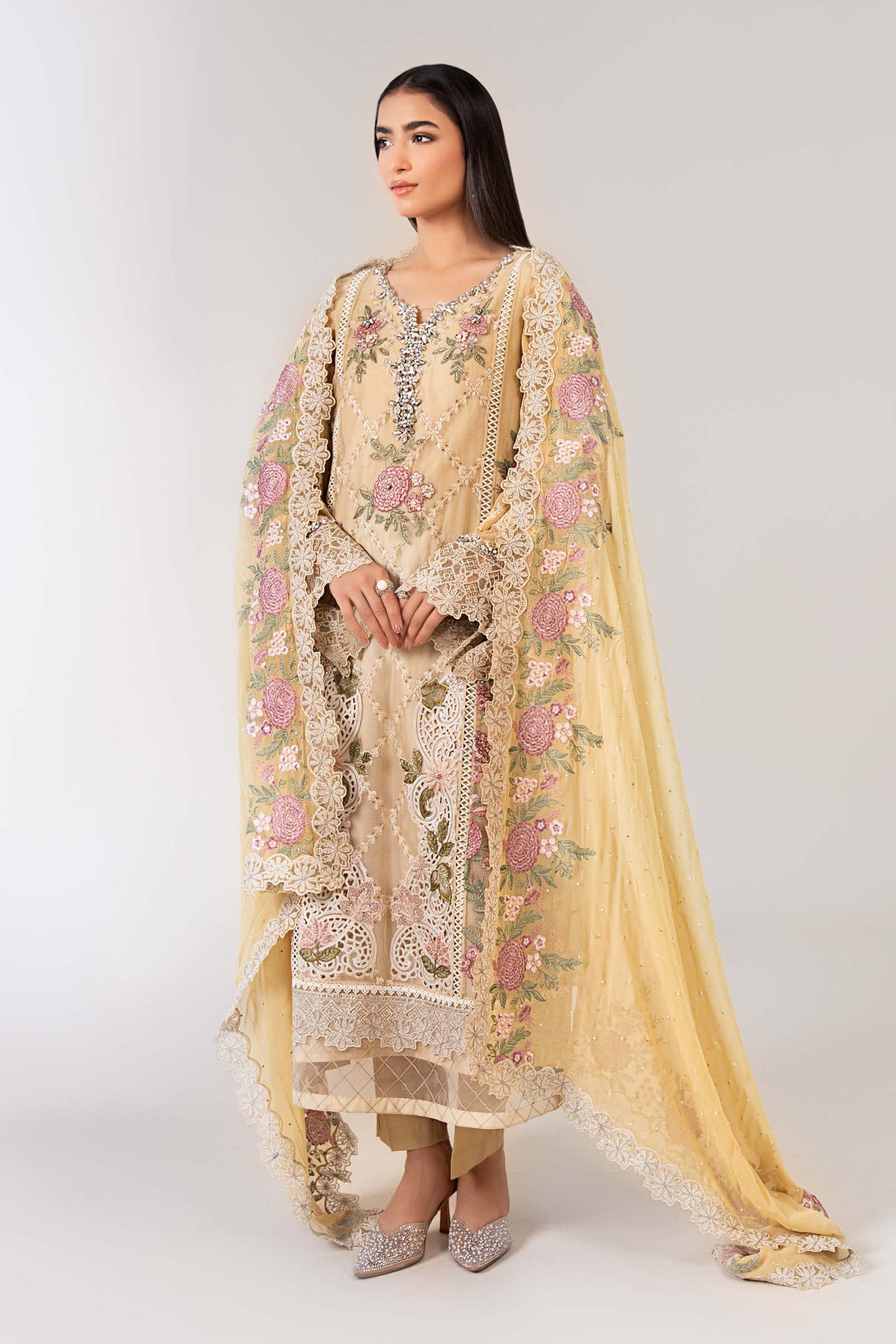 Maria B | Pre Fall 25 | Chiffon Suit 19 - by Libasekhas UK - Registered Vendor of : Maria B - 100% Original Designer Dress