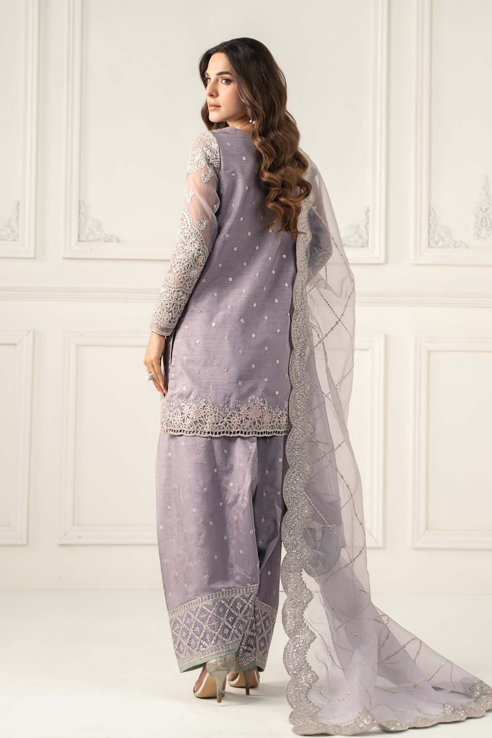 Maria B | Luxury Formals | SF-EF25-60R1-Lilac - by Libasekhas UK - Registered Vendor of : Maria B - 100% Original Designer Dress