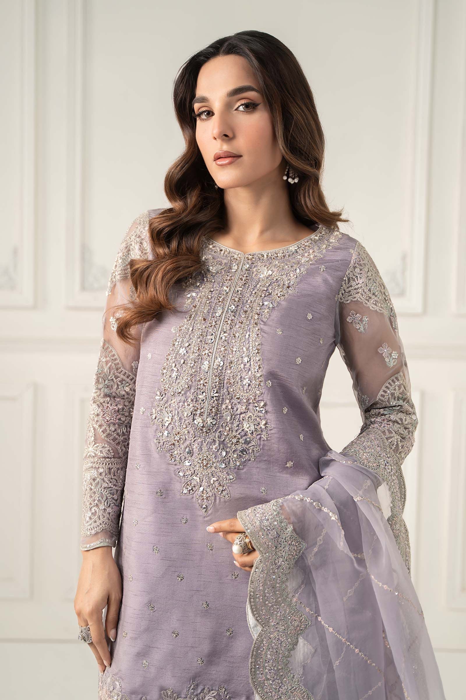 Maria B | Luxury Formals | SF-EF25-60R1-Lilac - by Libasekhas UK - Registered Vendor of : Maria B - 100% Original Designer Dress