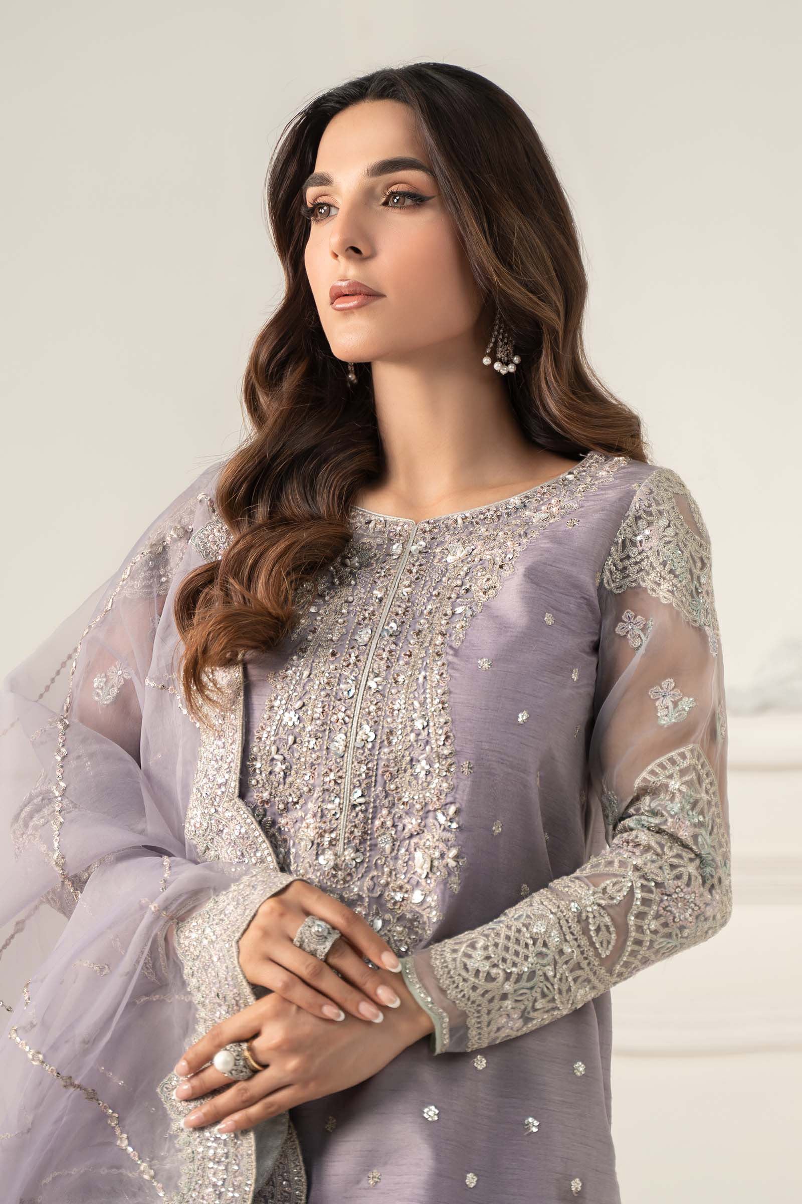 Maria B | Luxury Formals | SF-EF25-60R1-Lilac - by Libasekhas UK - Registered Vendor of : Maria B - 100% Original Designer Dress