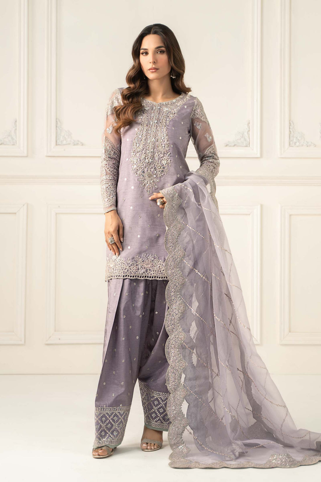 Maria B | Luxury Formals | SF-EF25-60R1-Lilac - by Libasekhas UK - Registered Vendor of : Maria B - 100% Original Designer Dress
