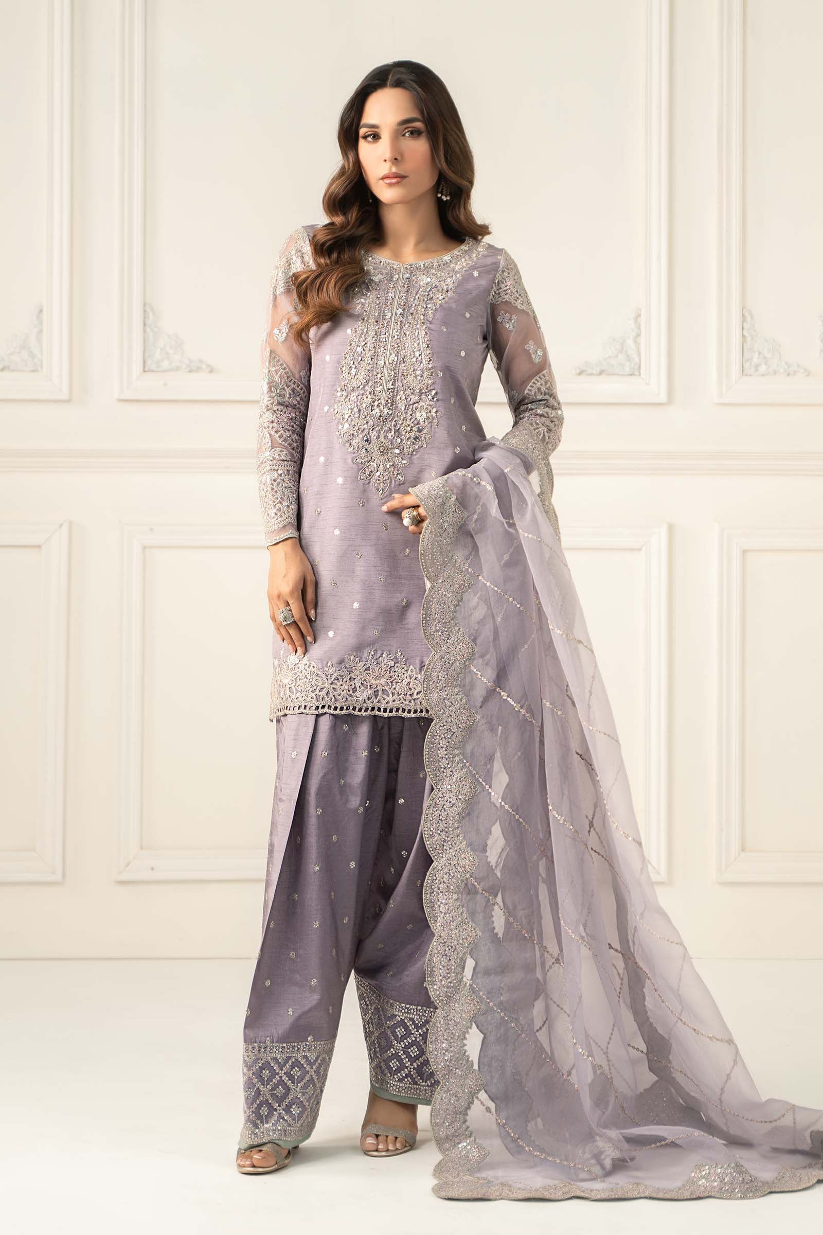 Maria B | Luxury Formals | SF-EF25-60R1-Lilac - by Libasekhas UK - Registered Vendor of : Maria B - 100% Original Designer Dress