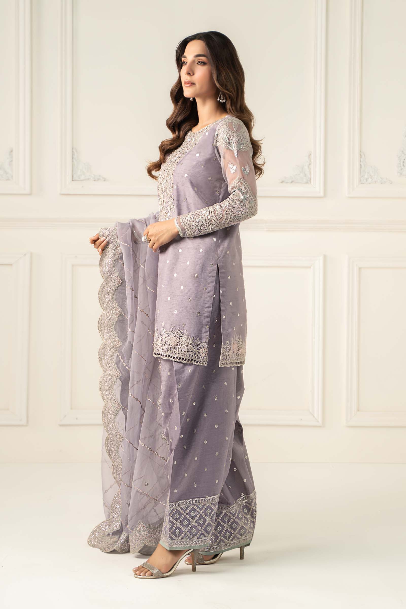 Maria B | Luxury Formals | SF-EF25-60R1-Lilac - by Libasekhas UK - Registered Vendor of : Maria B - 100% Original Designer Dress
