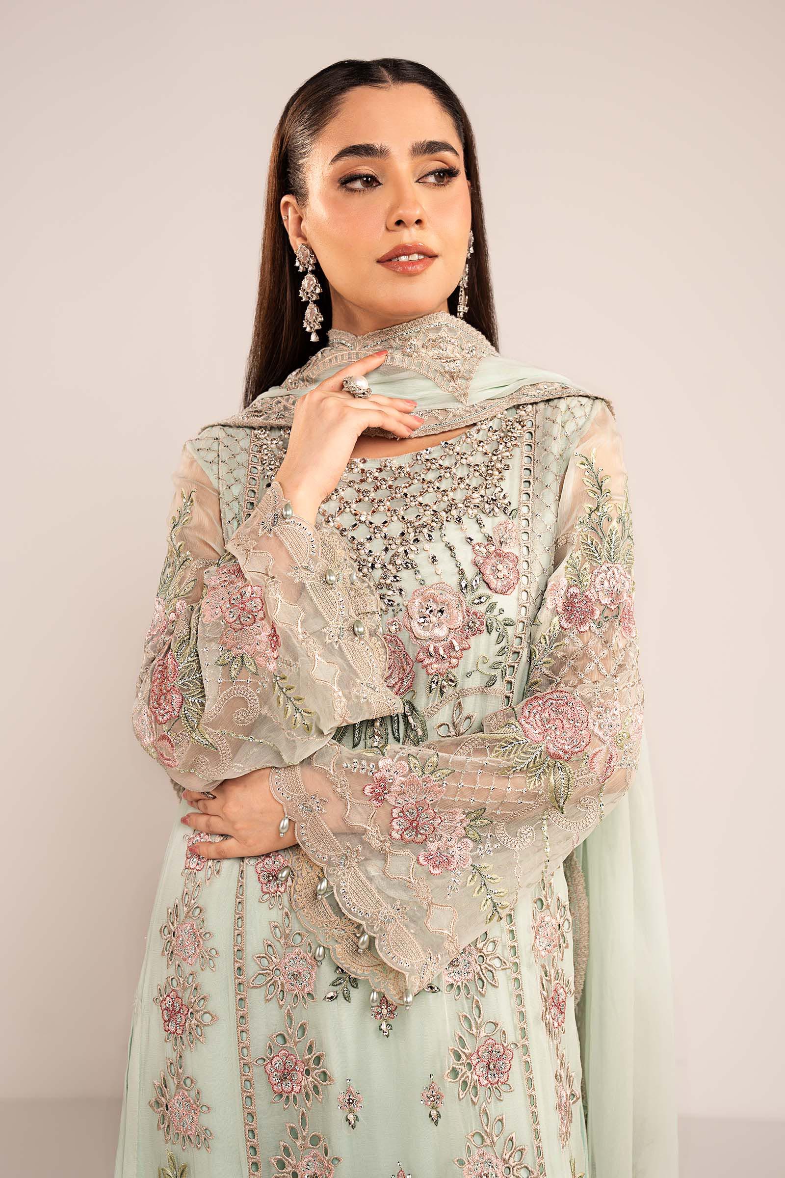 Maria  B | luxury formals | SF-EF26-01-Sea Green - by Libasekhas UK - Registered Vendor of : Maria B - 100% Original Designer Dress