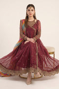 Maria B | Luxury Formals | SF-EF26-08-Maroon - by Libasekhas UK - Registered Vendor of : Maria B - 100% Original Designer Dress