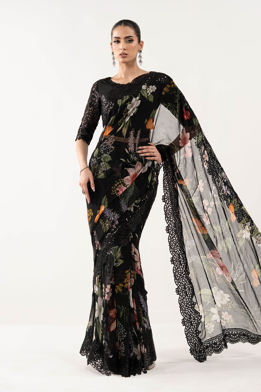 Maria B | Luxury Formals | SF-EF26-09-Black - by Libasekhas UK - Registered Vendor of : Maria B - 100% Original Designer Dress