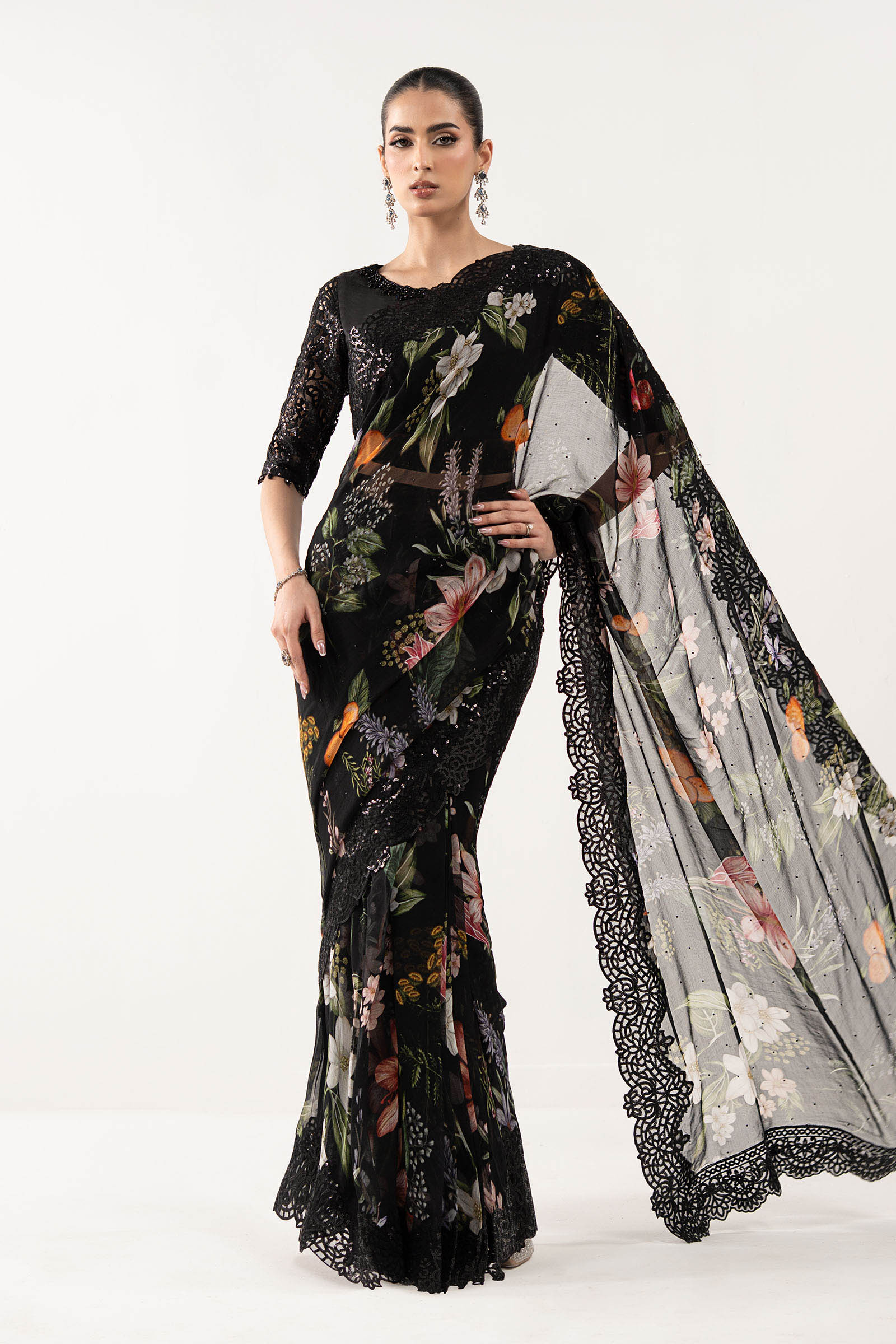 Maria B | Luxury Formals | SF-EF26-09-Black - by Libasekhas UK - Registered Vendor of : Maria B - 100% Original Designer Dress