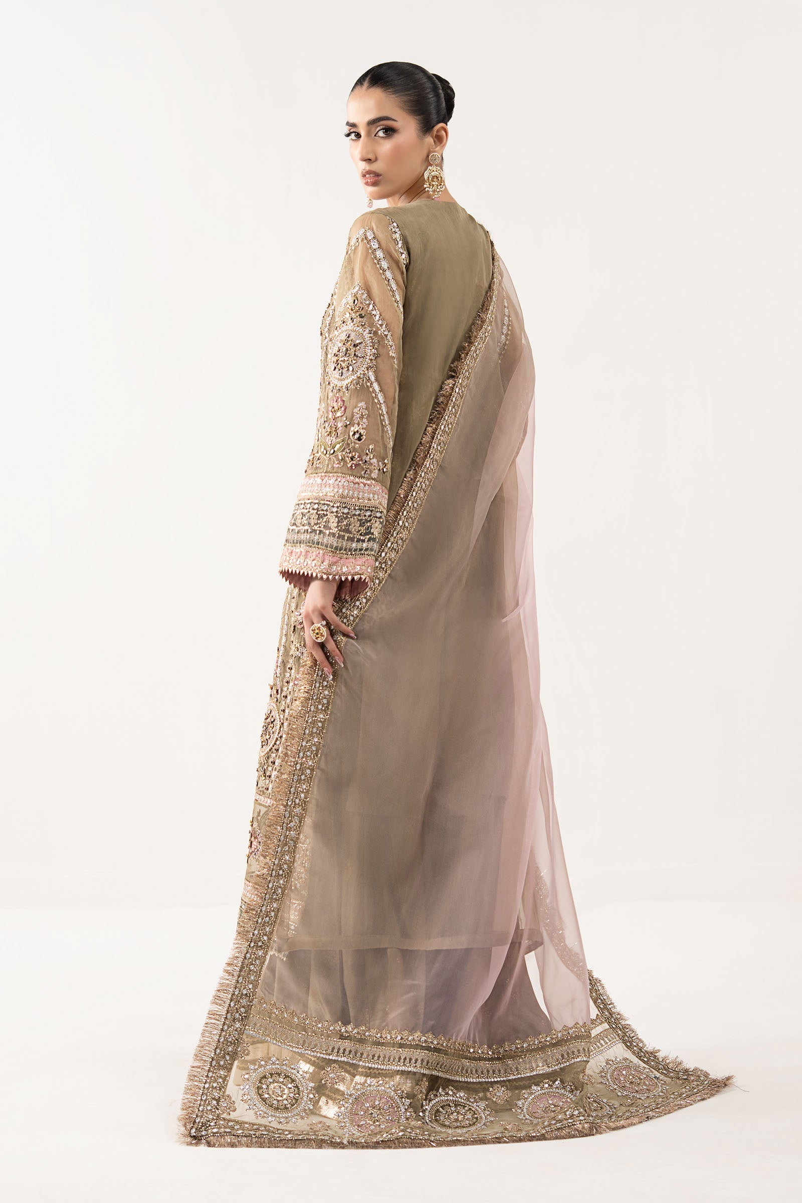 Maria B | Luxury Formals | SF-EF26-10-Coffee - by Libasekhas UK - Registered Vendor of : Maria B - 100% Original Designer Dress