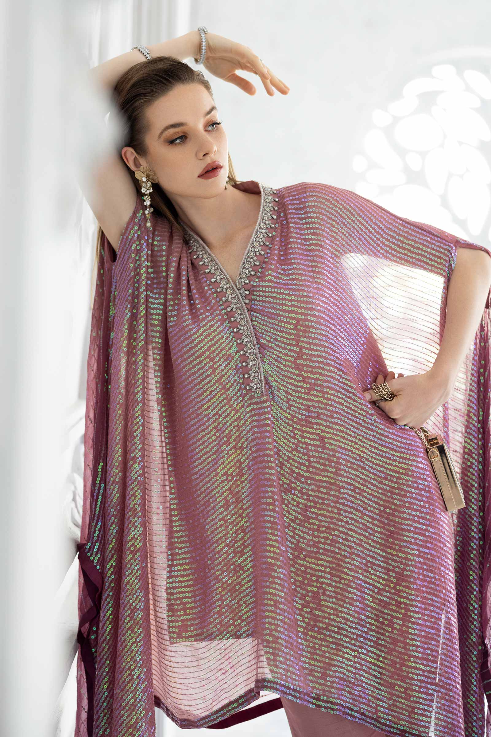 Maria B | Luxury Formals | SF-EF26-11-Beige and Green - by Libasekhas UK - Registered Vendor of : Maria B - 100% Original Designer Dress