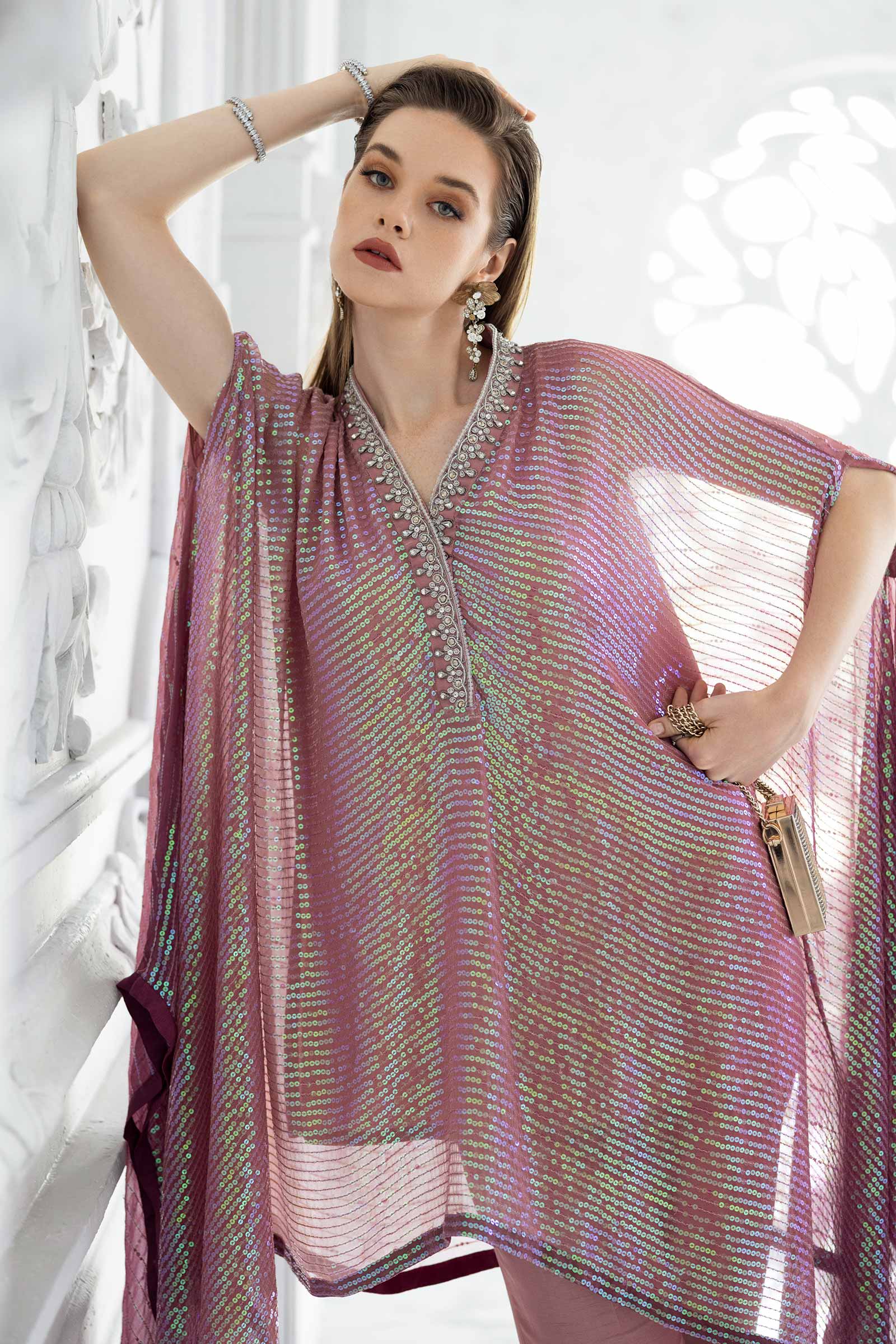 Maria B | Luxury Formals | SF-EF26-11-Beige and Green - by Libasekhas UK - Registered Vendor of : Maria B - 100% Original Designer Dress