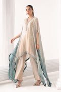 Maria B | Luxury Formals | SF-EF26-11-Beige and Green - by Libasekhas UK - Registered Vendor of : Maria B - 100% Original Designer Dress