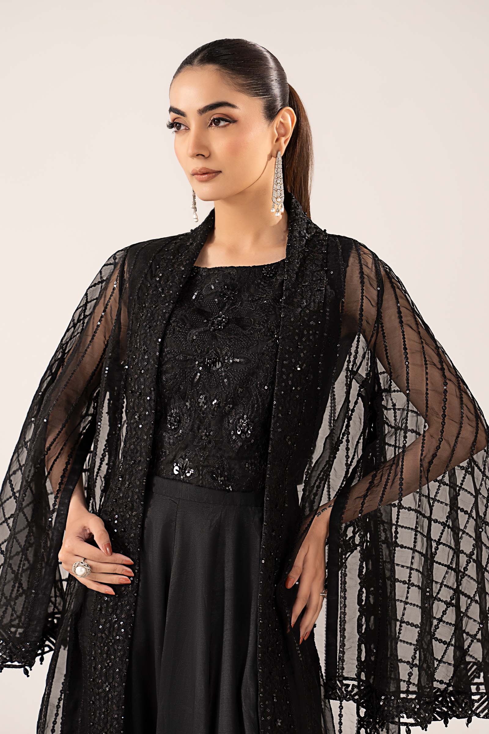 Maria B | Luxury Formals | SF-EF26-12-Black - by Libasekhas UK - Registered Vendor of : Maria B - 100% Original Designer Dress
