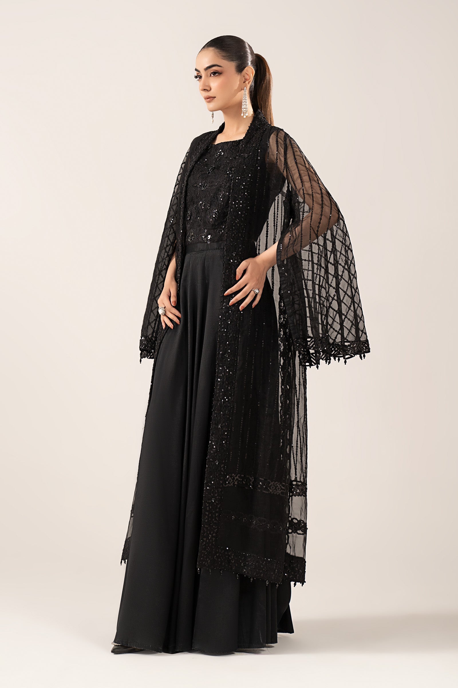 Maria B | Luxury Formals | SF-EF26-12-Black - by Libasekhas UK - Registered Vendor of : Maria B - 100% Original Designer Dress