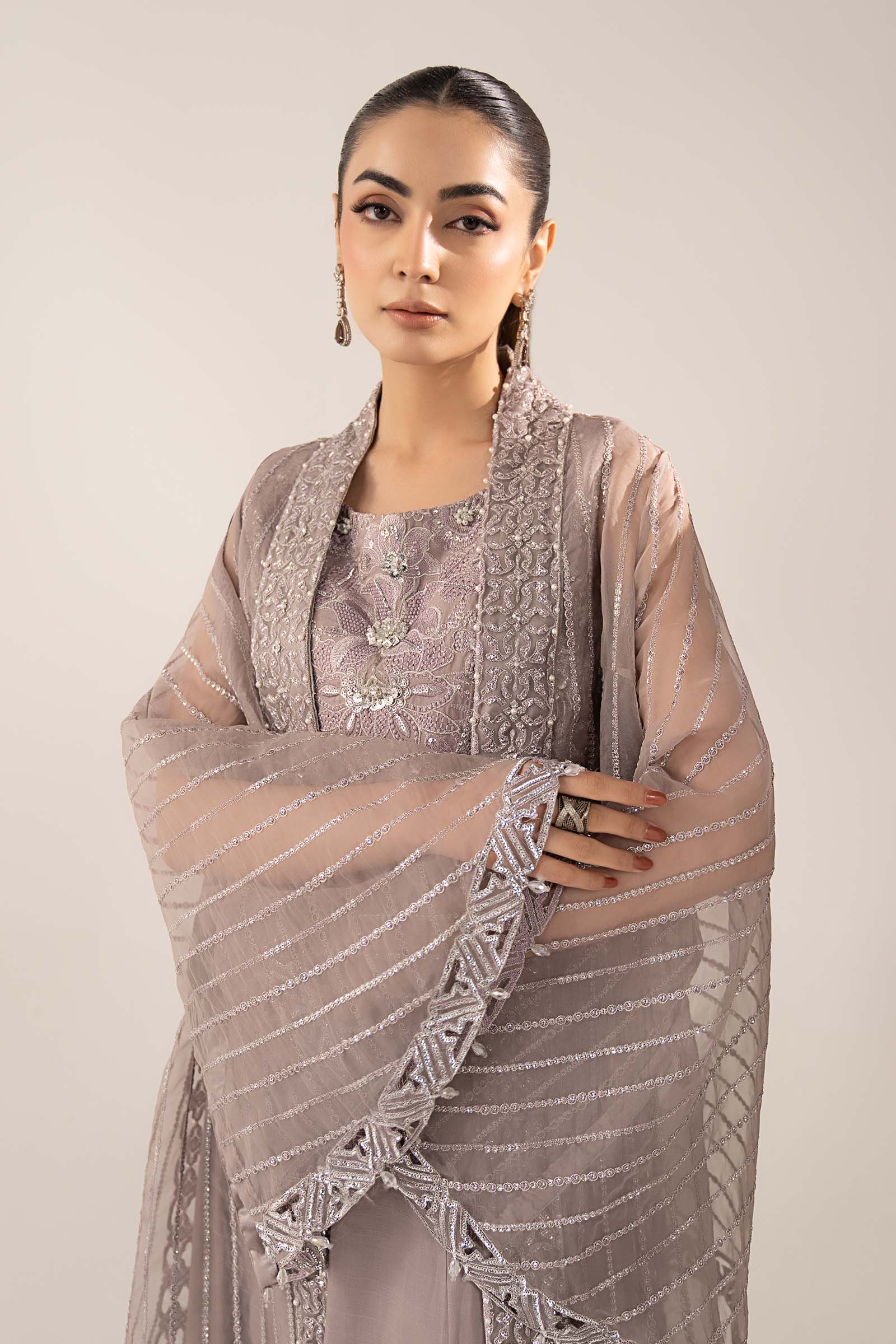 Maria B | Luxury Formals | SF-EF26-12-Lilac - by Libasekhas UK - Registered Vendor of : Maria B - 100% Original Designer Dress