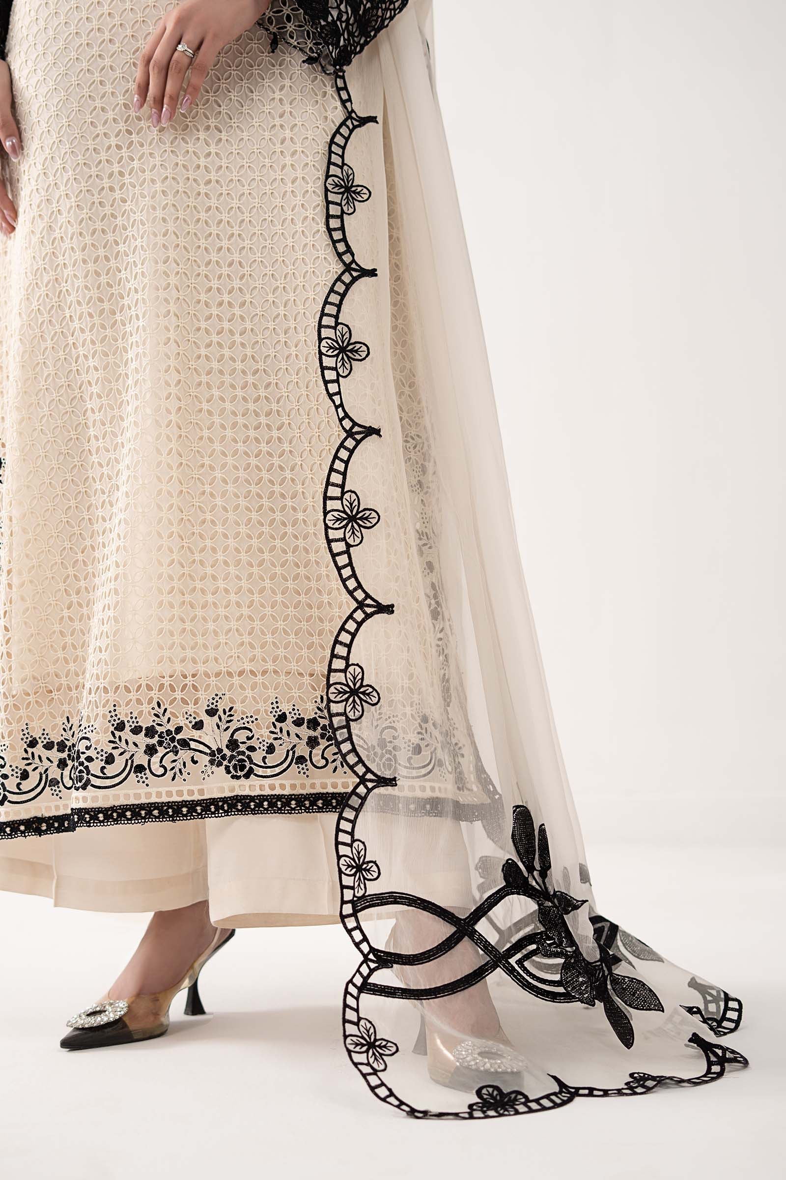 Maria B | Luxury Formals | SF-EF26-13-Off White - by Libasekhas UK - Registered Vendor of : Maria B - 100% Original Designer Dress