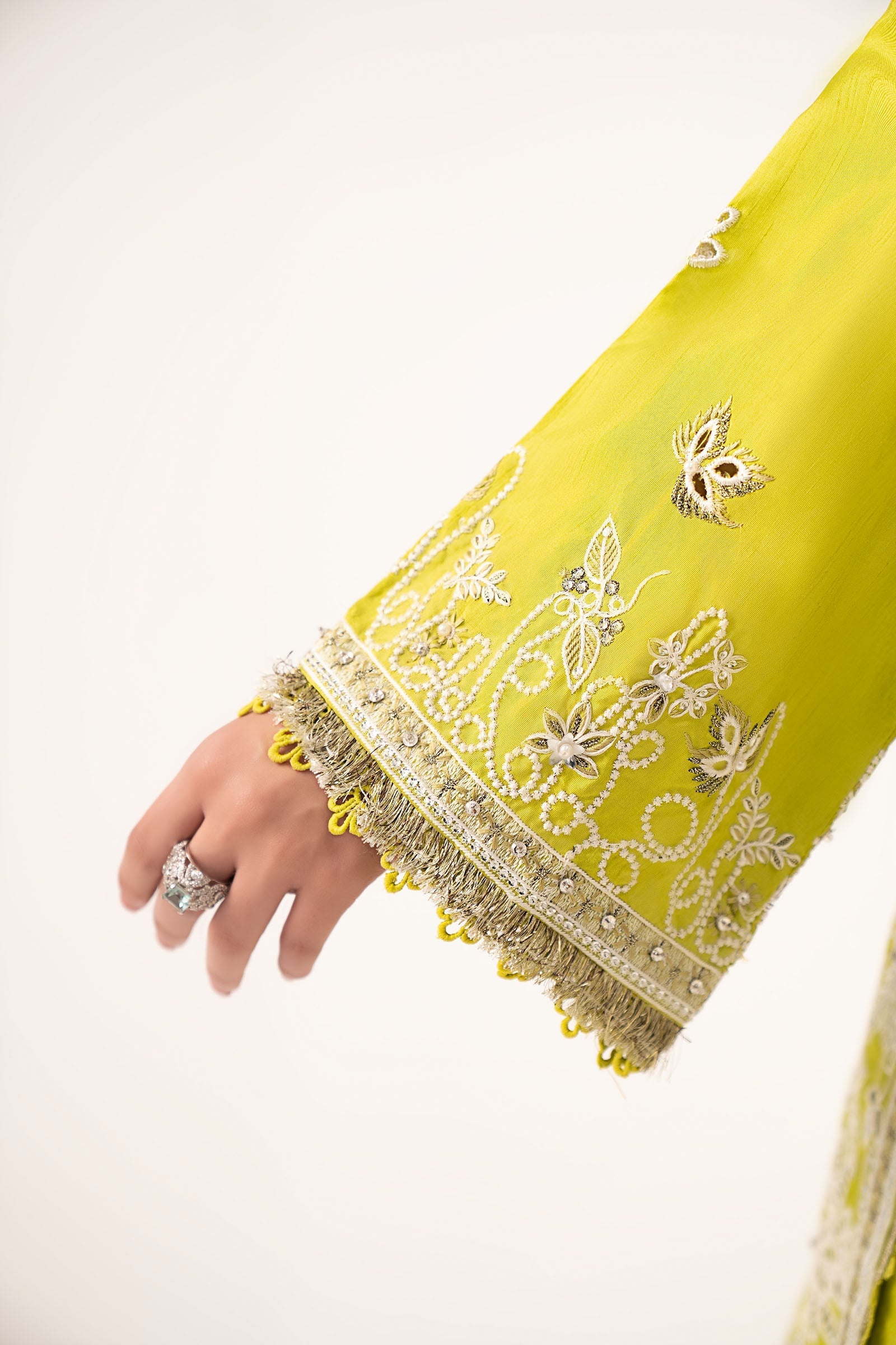 Maria B | Luxury Formals | SF-EF26-19-Acid Green - by Libasekhas UK - Registered Vendor of : Maria B - 100% Original Designer Dress