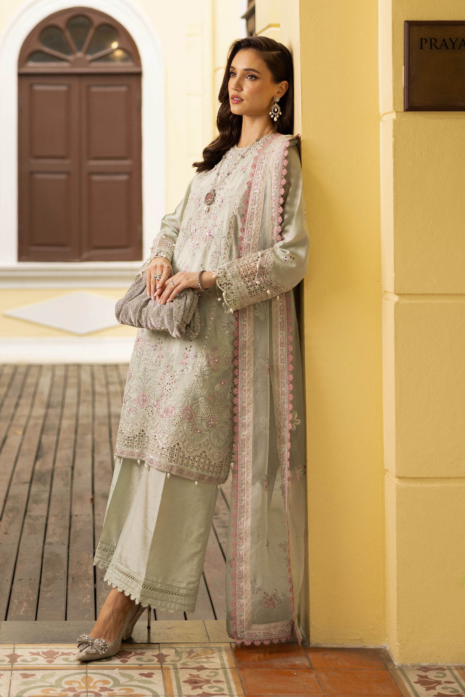 Maria B | Luxury Formals | SF-EF26-20-Green - by Libasekhas UK - Registered Vendor of : Maria B - 100% Original Designer Dress