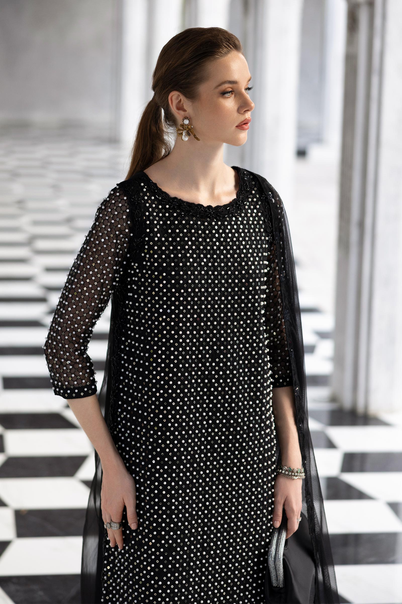 Maria B | Luxury Formals | SF-EF26-23-Black - by Libasekhas UK - Registered Vendor of : Maria B - 100% Original Designer Dress