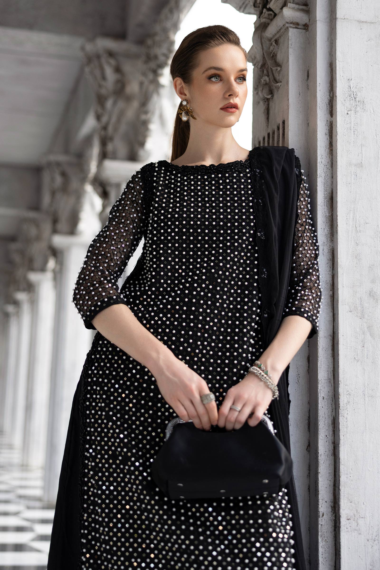 Maria B | Luxury Formals | SF-EF26-23-Black - by Libasekhas UK - Registered Vendor of : Maria B - 100% Original Designer Dress