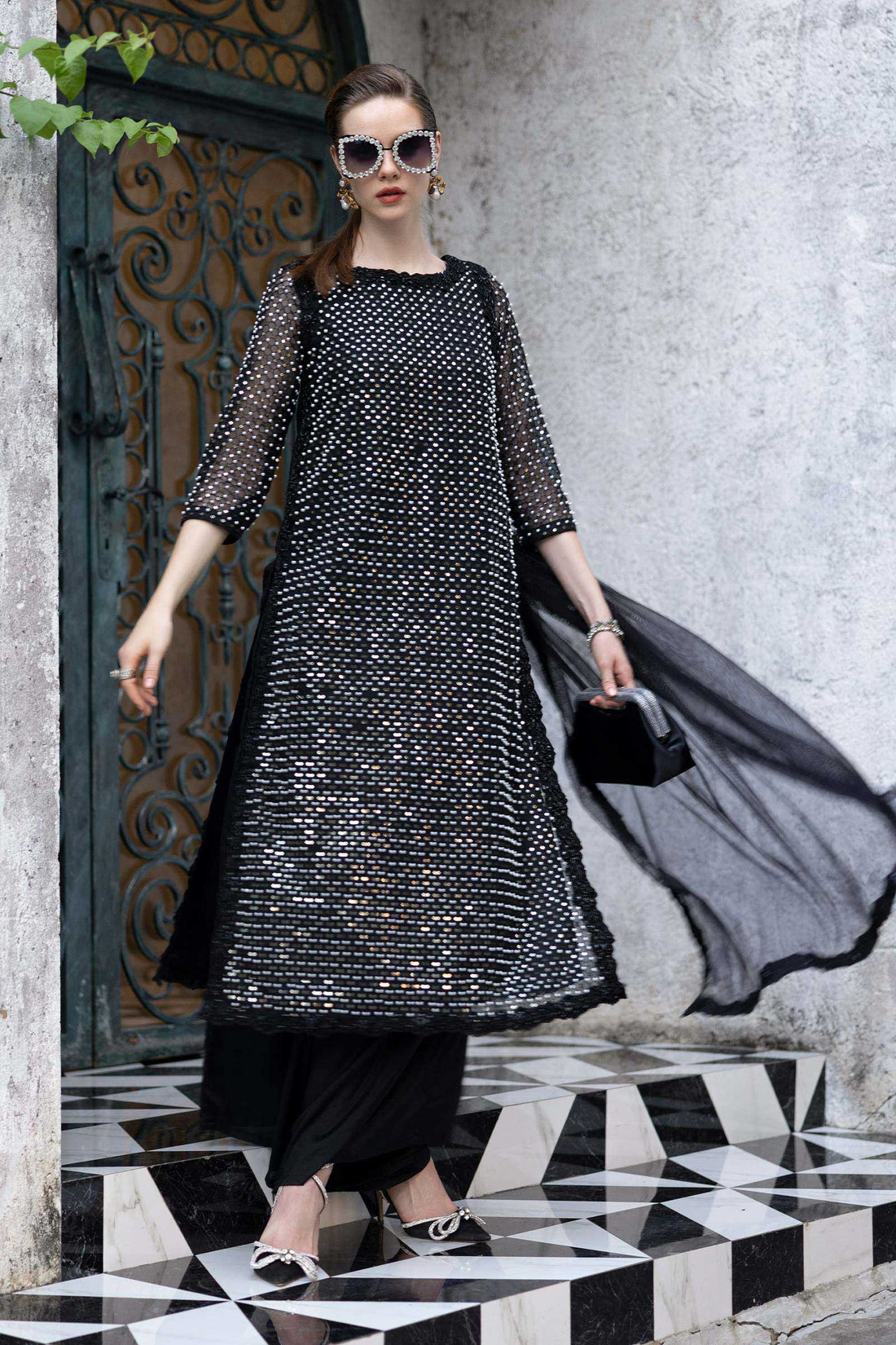 Maria B | Luxury Formals | SF-EF26-23-Black - by Libasekhas UK - Registered Vendor of : Maria B - 100% Original Designer Dress