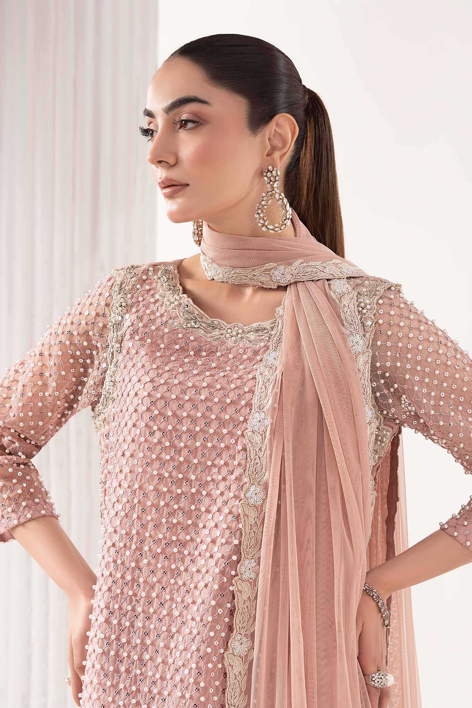 Maria B | Luxury Formals | SF-EF26-23-Pink - by Libasekhas UK - Registered Vendor of : Maria B - 100% Original Designer Dress