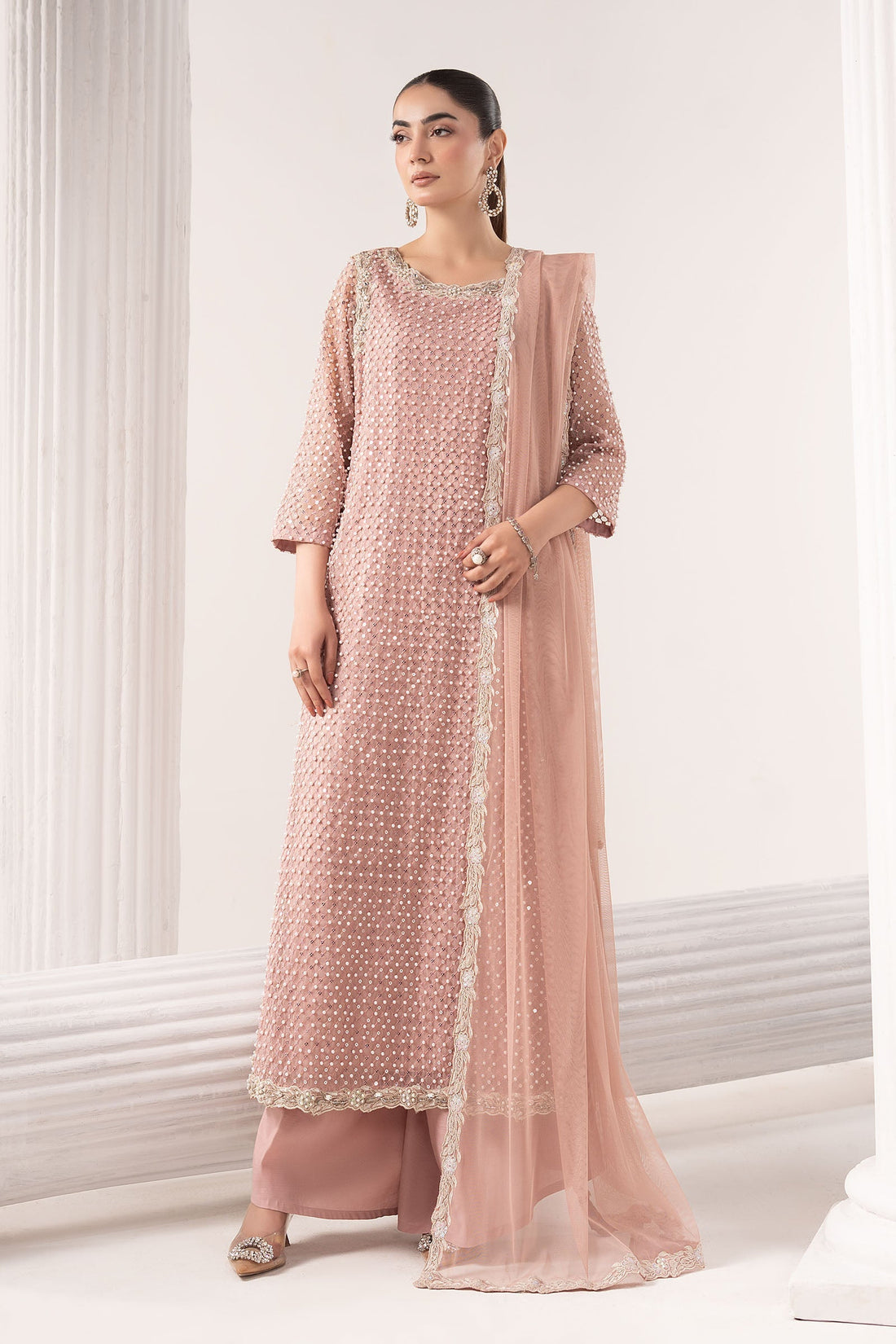 Maria B | Luxury Formals | SF-EF26-23-Pink - by Libasekhas UK - Registered Vendor of : Maria B - 100% Original Designer Dress