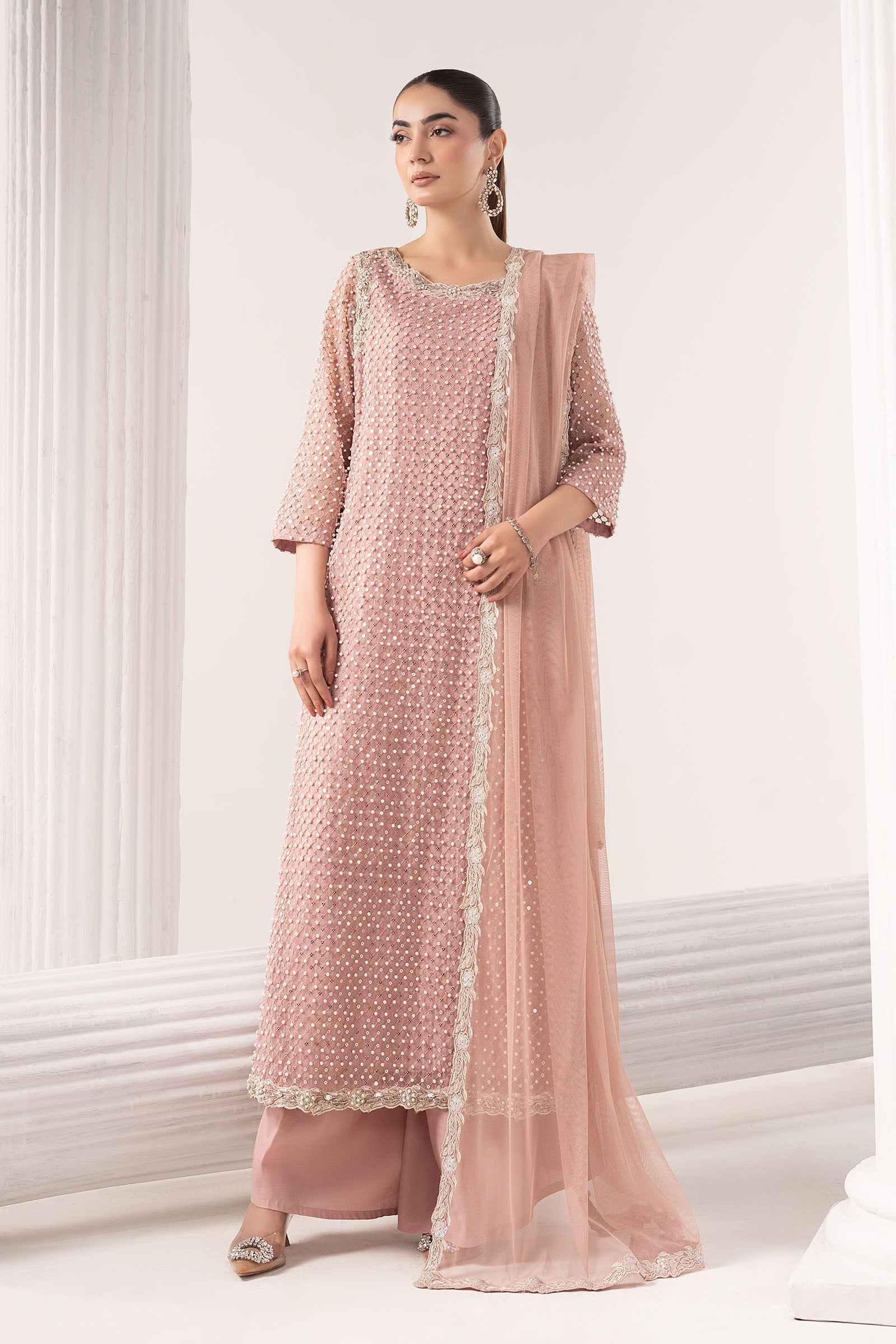 Maria B | Luxury Formals | SF-EF26-23-Pink - by Libasekhas UK - Registered Vendor of : Maria B - 100% Original Designer Dress